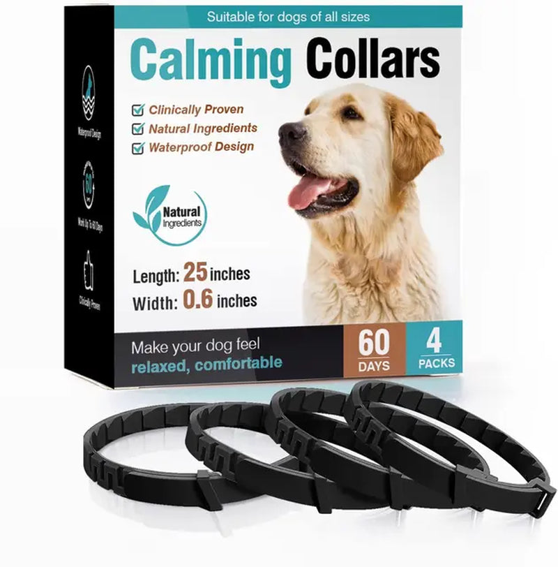 Pawfectly Purrfect 3/4 Pc Dogs Calming Pheromone Collars Pets Relieve Anxiety Adjustable Comfortable Collar for Puppy Kitten Large Dog Accessories