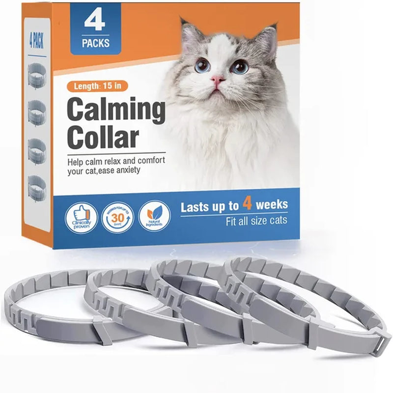 Pawfectly Purrfect 3/4 Pc Dogs Calming Pheromone Collars Pets Relieve Anxiety Adjustable Comfortable Collar for Puppy Kitten Large Dog Accessories