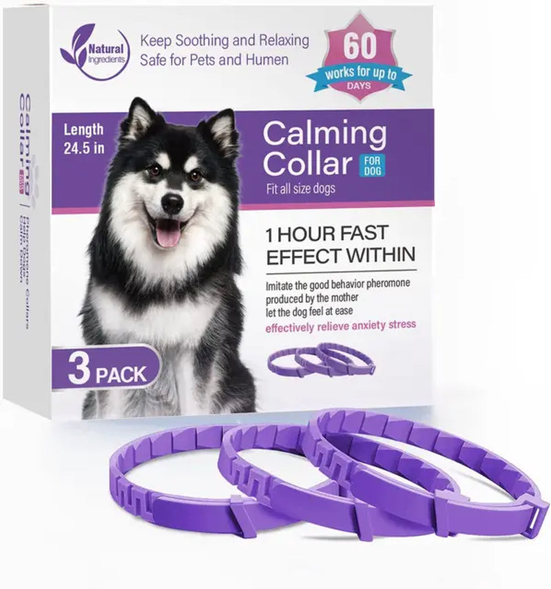 Pawfectly Purrfect 3/4 Pc Dogs Calming Pheromone Collars Pets Relieve Anxiety Adjustable Comfortable Collar for Puppy Kitten Large Dog Accessories