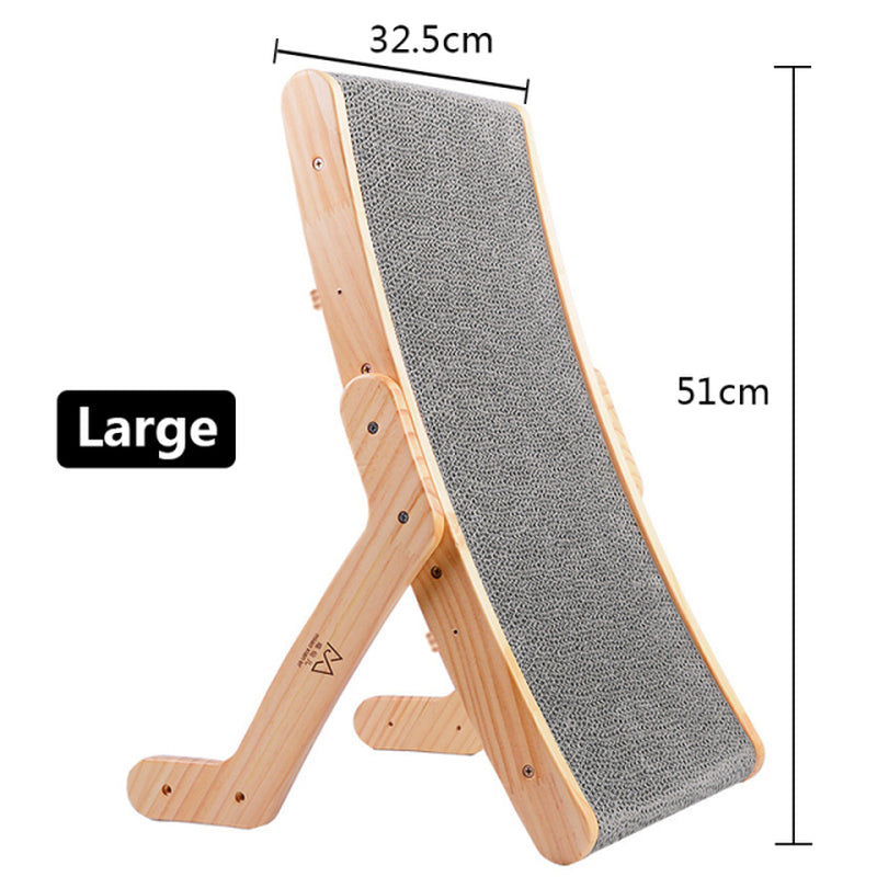 Purrfect Wooden Cat Scratcher Scraper Detachable Lounge Bed 3 in 1 Scratching Post for Cats Training Grinding Claw Toys Cat Scratch Board