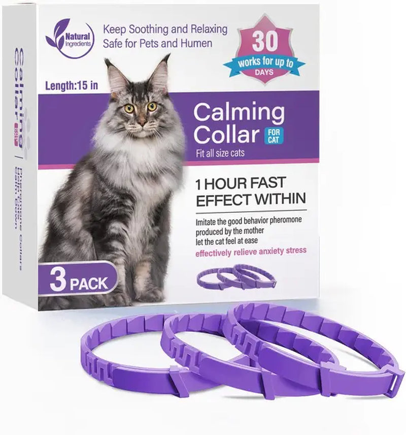 Pawfectly Purrfect 3/4 Pc Dogs Calming Pheromone Collars Pets Relieve Anxiety Adjustable Comfortable Collar for Puppy Kitten Large Dog Accessories