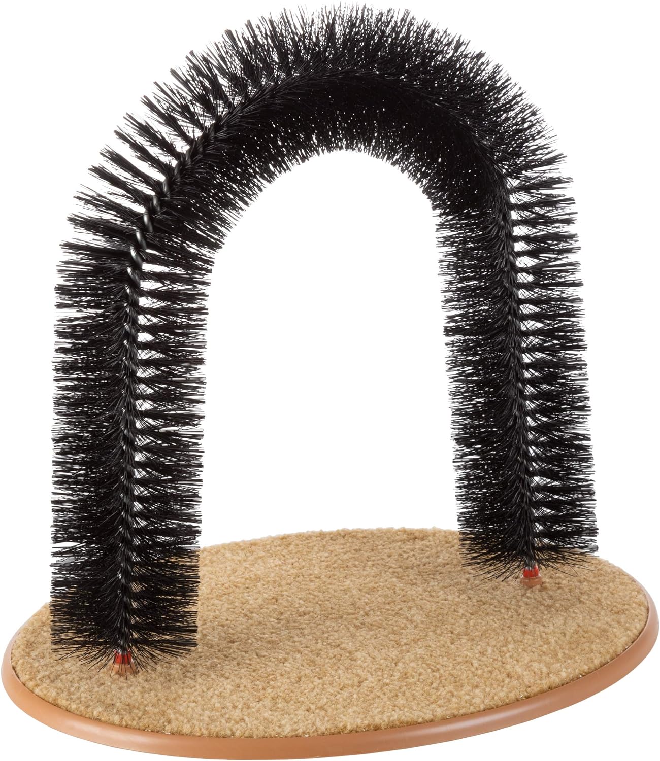 Purrfect Cat Self-Groomer - Bristle Ring Brush Cat Arch with Carpeted Base, Back Scratcher and Massager for Controlling Shedding and Claws by  (Black)