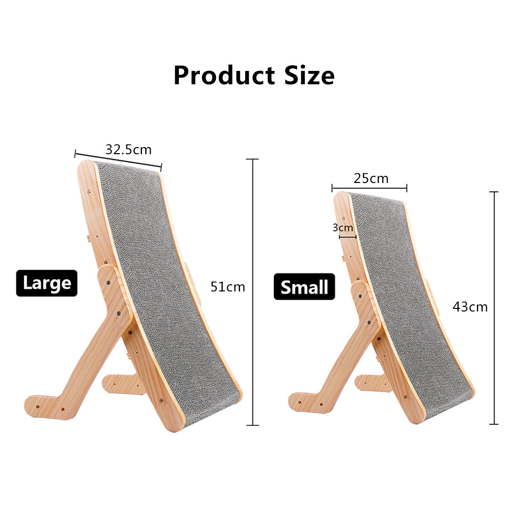 Purrfect Wooden Cat Scratcher Scraper Detachable Lounge Bed 3 in 1 Scratching Post for Cats Training Grinding Claw Toys Cat Scratch Board