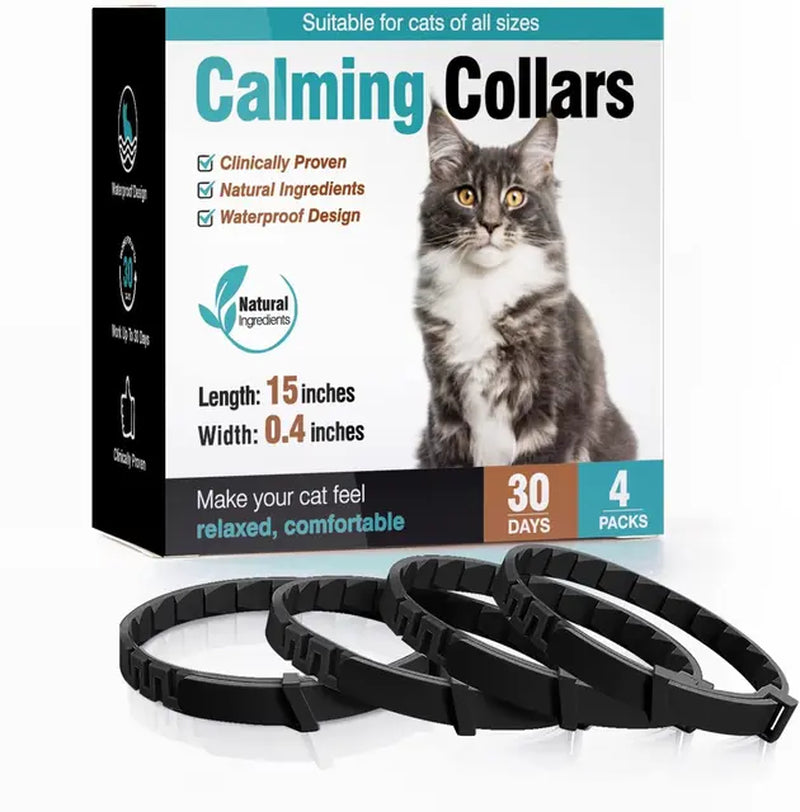 Pawfectly Purrfect 3/4 Pc Dogs Calming Pheromone Collars Pets Relieve Anxiety Adjustable Comfortable Collar for Puppy Kitten Large Dog Accessories