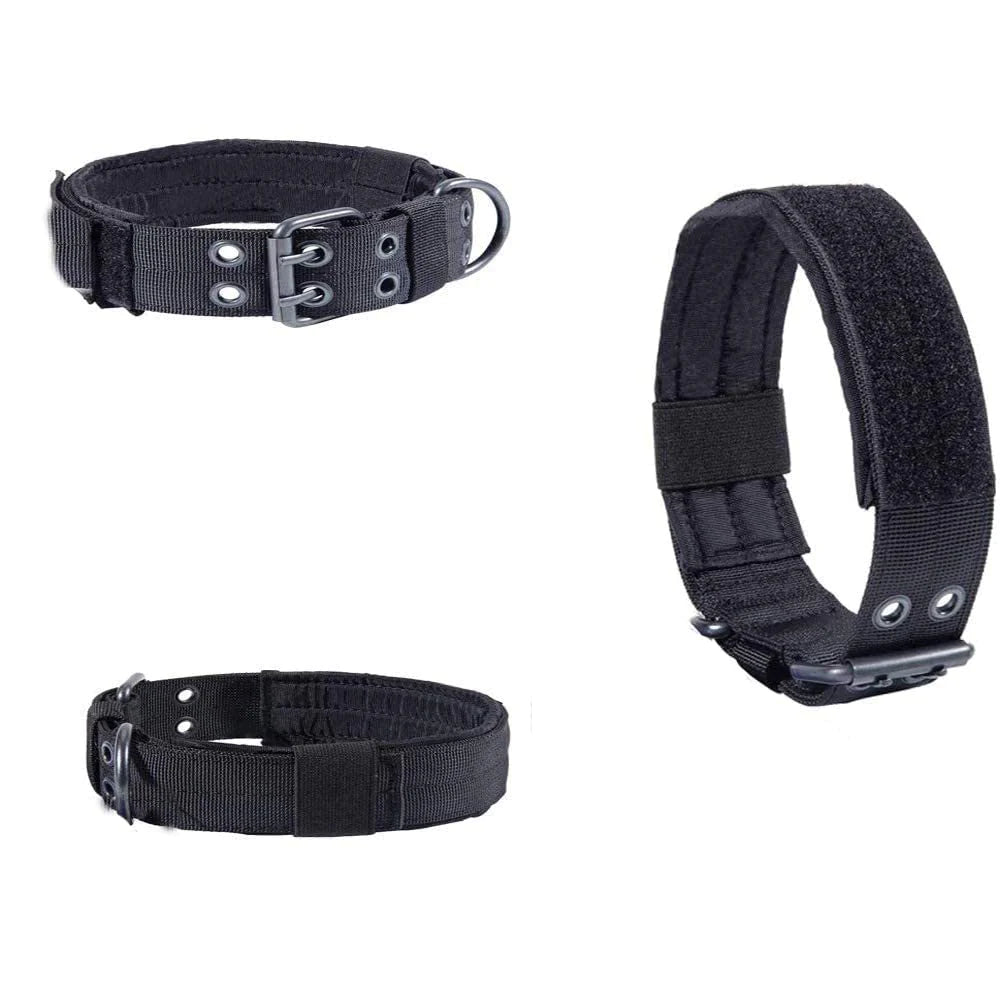 Pawfectly 2" Wide Tactical Heavy Duty Nylon Large Dog Collar K9 Military with Metal Buckle