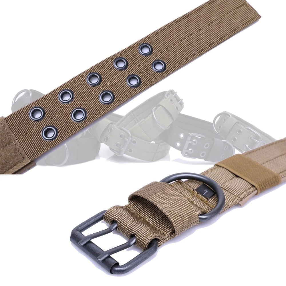 Pawfectly 2" Wide Tactical Heavy Duty Nylon Large Dog Collar K9 Military with Metal Buckle