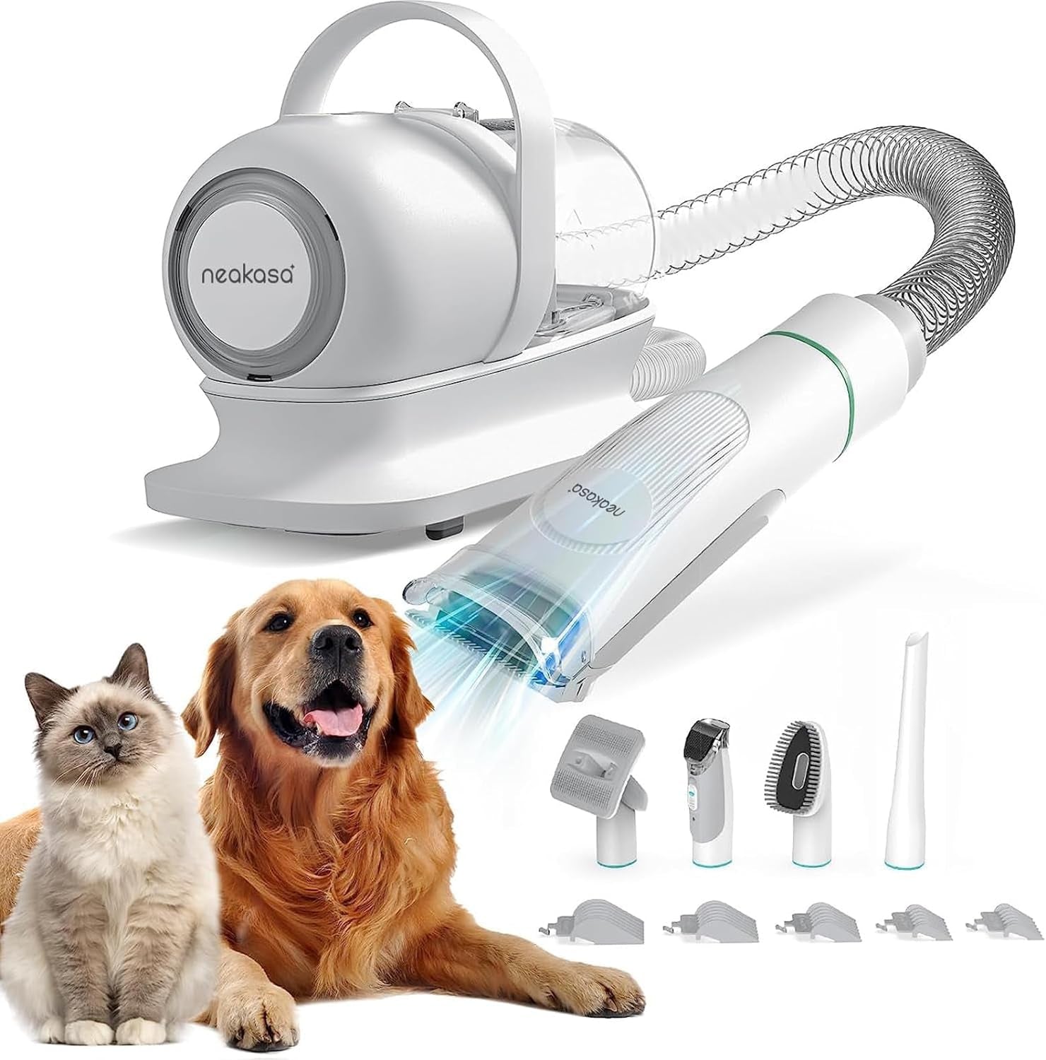 Pawfectly Ultimate Pet Grooming Bundle: Vacuum-Suction 99% Pet Hair, Pro Clippers with 5 Expert Tools for Dogs and Cats