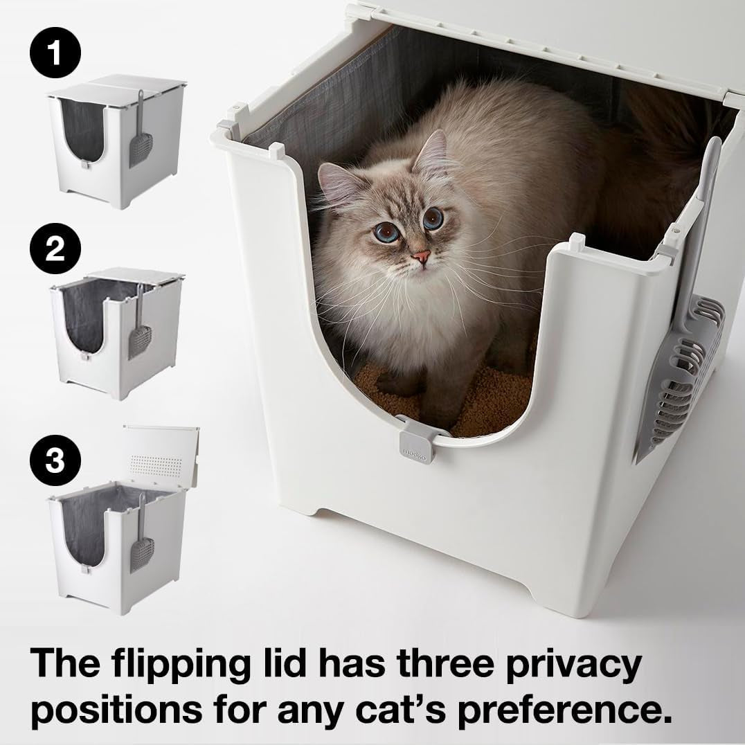 Flip Litter Box Kit Includes Scoop and Reusable Tarp Liner