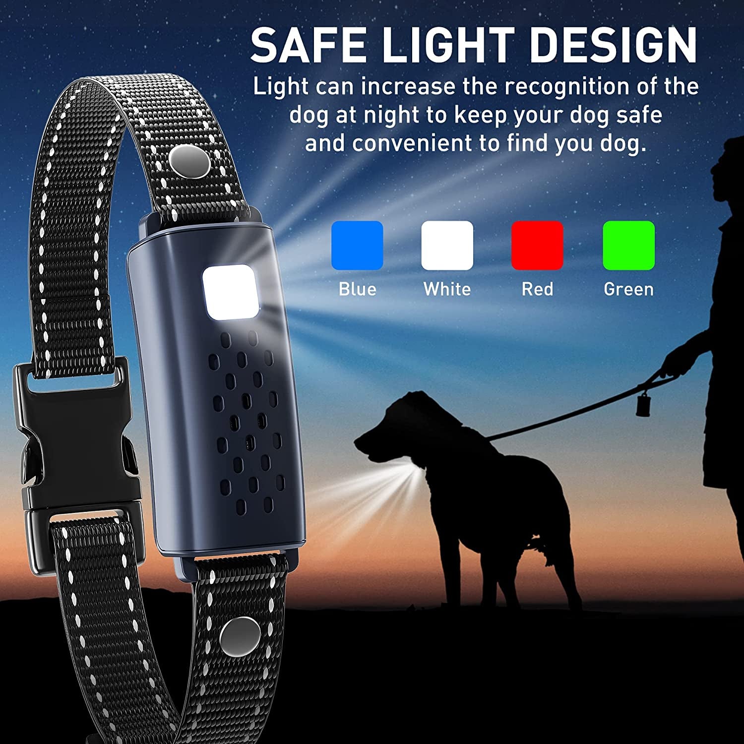 Dog Shock Collar 2 Dogs(15-150Lbs) with Flashing Light for Night Walks,4000Ft Dog Training Collar Adjustable Pitch Beep(1-8), Vibration(1-16), Safe Shock(1-99), and Keypad Lock, Shock Collar for Dogs