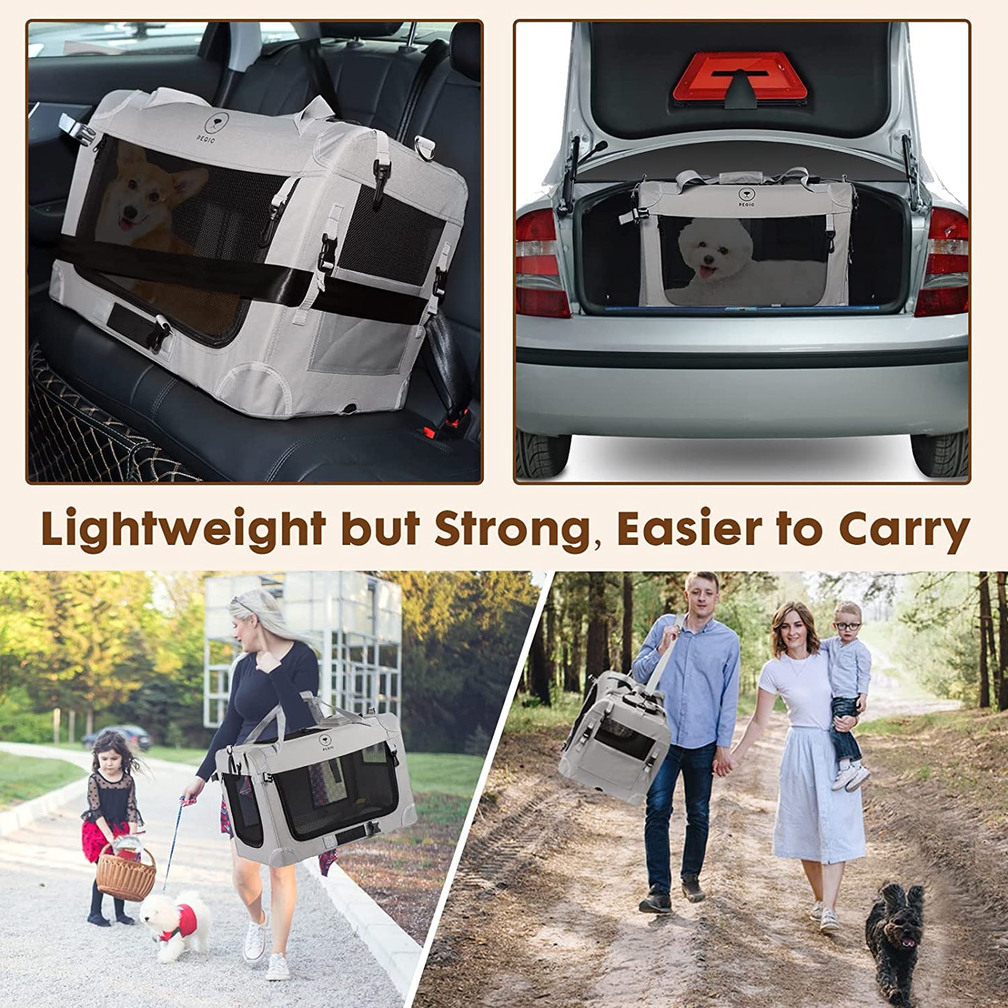 Pawfectly Purrfect Extra Large Cat Carrier for 2 Cats, Portable Soft Sided Large Pet Carrier for Traveling, Indoor and Outdoor Uses, 24"×16"×16"