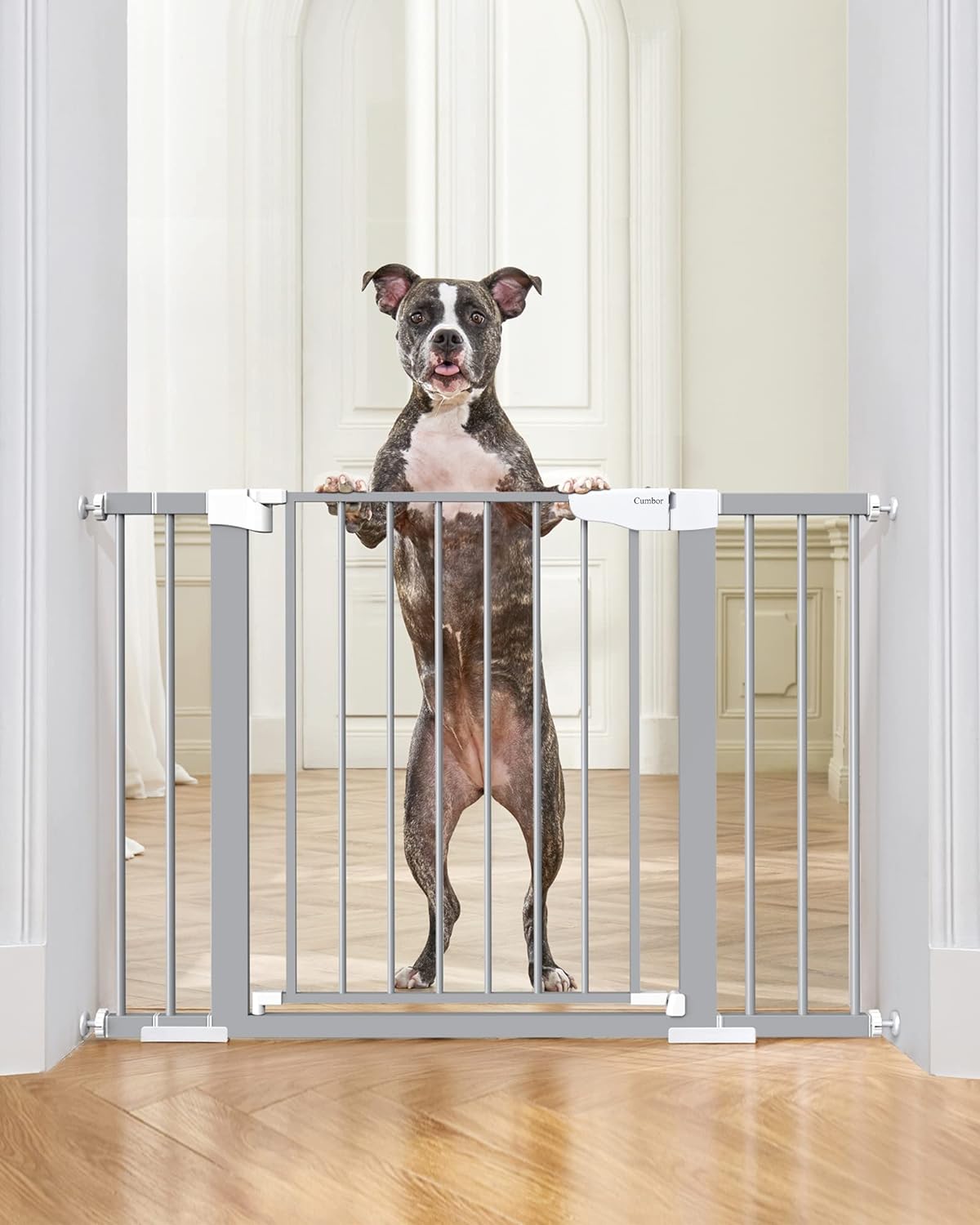 Pawfectly Purrfect Easy-Install Pressure-Mounted Pet Gate: Wide Walk-Thru Safety Barrier for Dogs and Cat