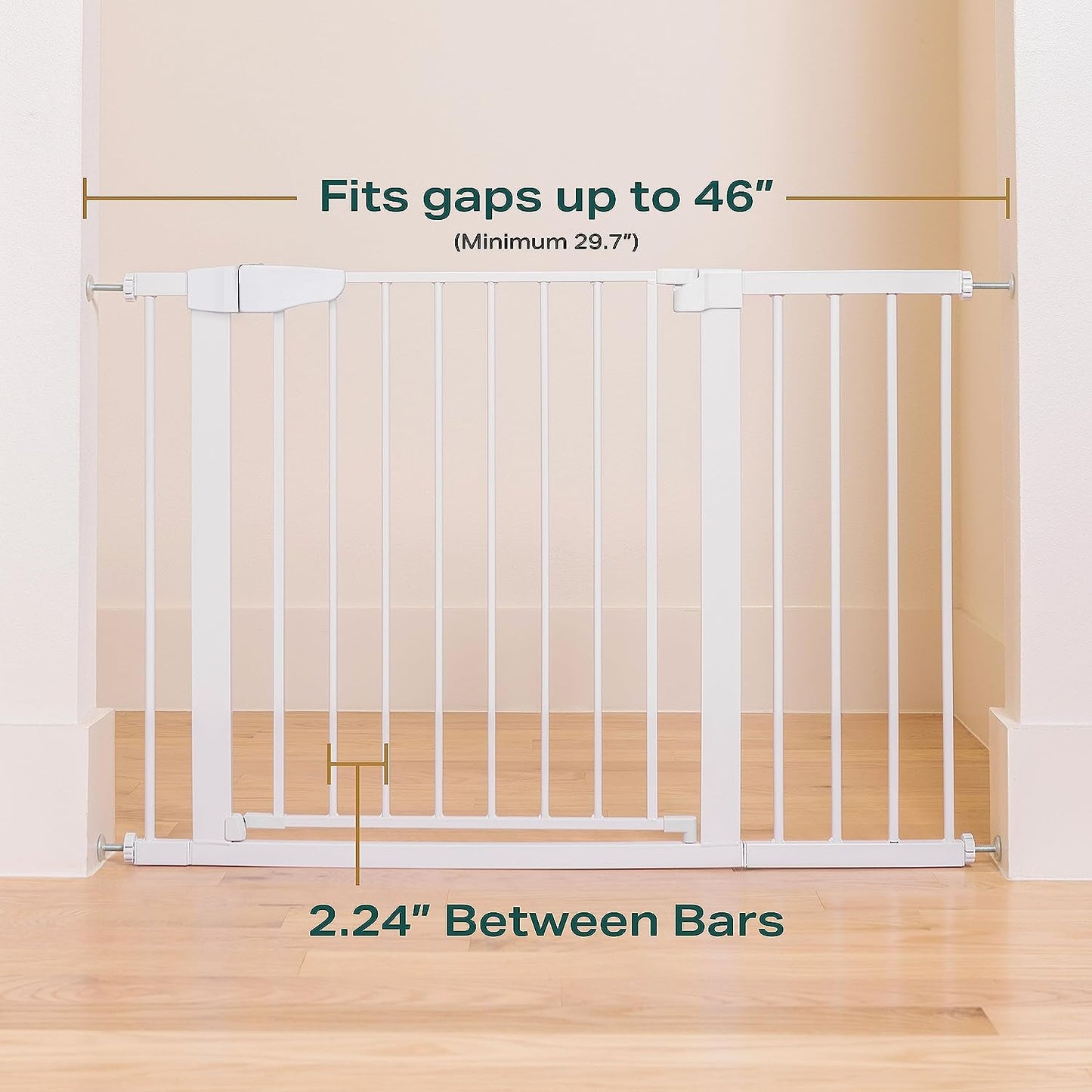 Pawfectly Purrfect Easy-Install Pressure-Mounted Pet Gate: Wide Walk-Thru Safety Barrier for Dogs and Cat