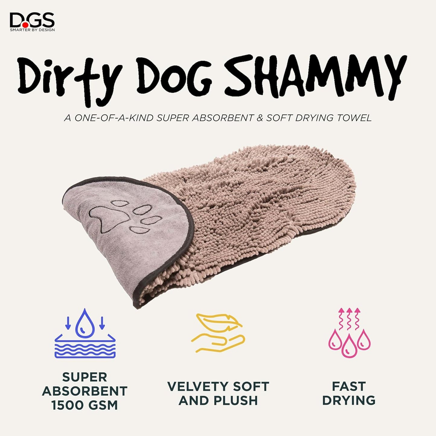 Pawfectly Shammy Dog Towels for Drying Dogs - Heavy Duty Soft Microfiber Bath Towel - Super Absorbent, Quick Drying, & Machine Washable - Must Have Dog & Cat Bathing Supplies 